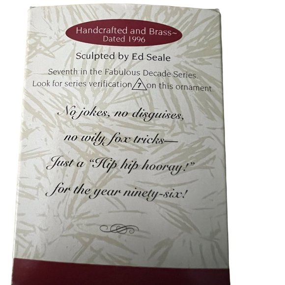 Vintage Hallmark Keepsake Ornament Fabulous Decade Collectors Series 1996 Fox - Picture 5 of 6